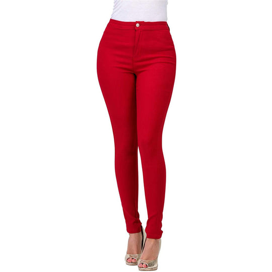 Damen Hoch geschnittene Skinny Jeans mit elastischem Stretch EB