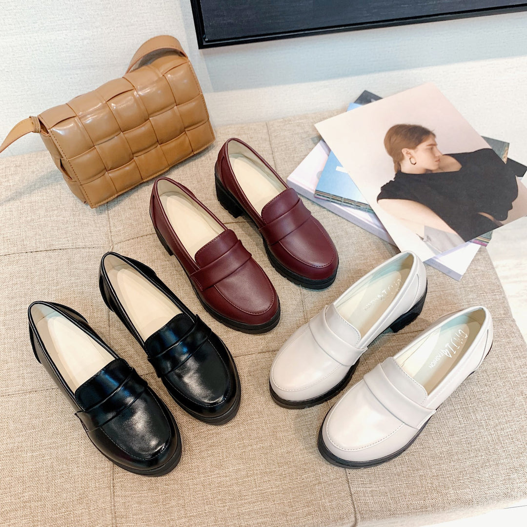 Damen Elegante Plateau-Mokassins mit modischer Sohle EB