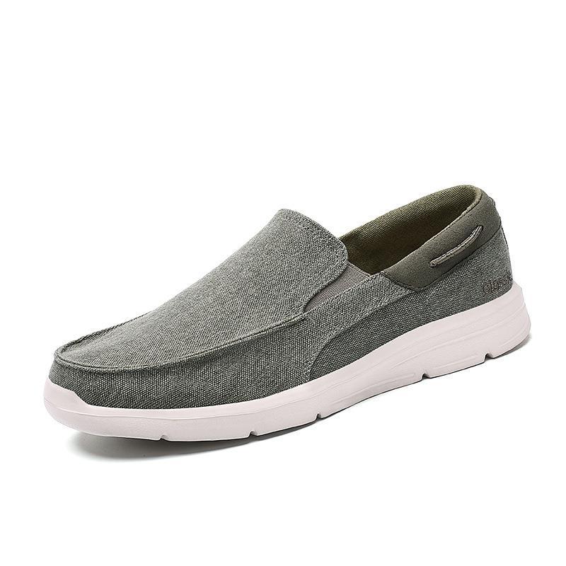 Herren nan legerer Canvas-Slipper mit elastischem Einsatz und stoßdämpfender Leichtsohle EB