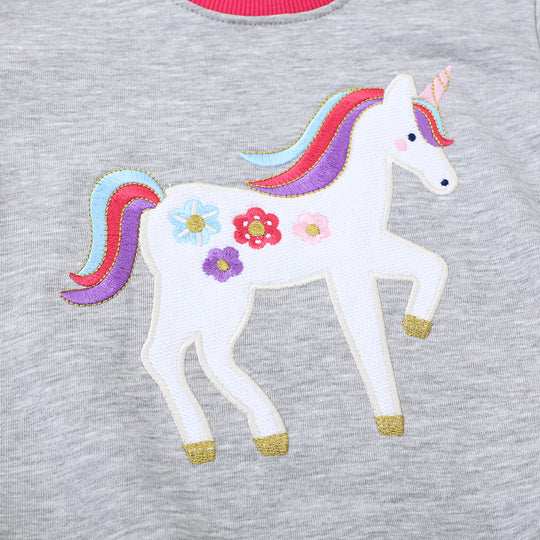 Mädchen Sweatshirt mit buntem Einhorn-Motiv EB