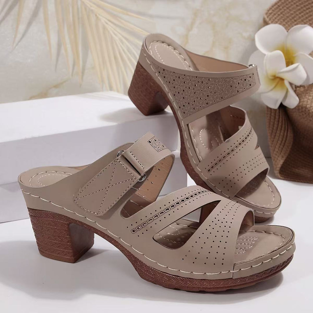 Damen Wedge-Pantoletten mit atmungsaktivem Obermaterial und verstellbarem Riemen EB