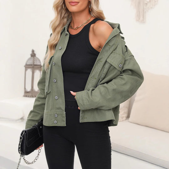 Damen Utility-Jacke mit praktischen Taschen und modernem Schnitt EB