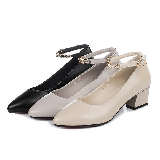 Damen Elegante Pumps mit verstellbarem Riemchen und luxuriösem Schmuckdetail EB