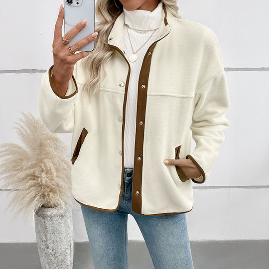 Damen Fleecejacke mit kontrastierenden Details EB