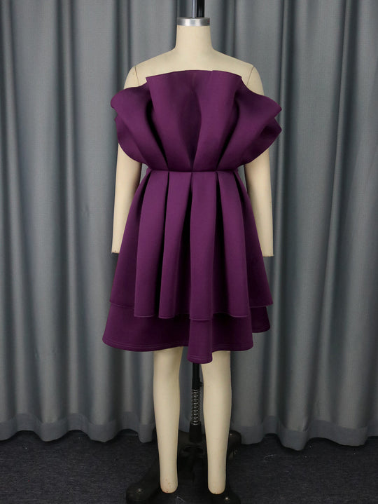 Damen Glamouröses Cocktailkleid mit voluminösen Rüschen EB