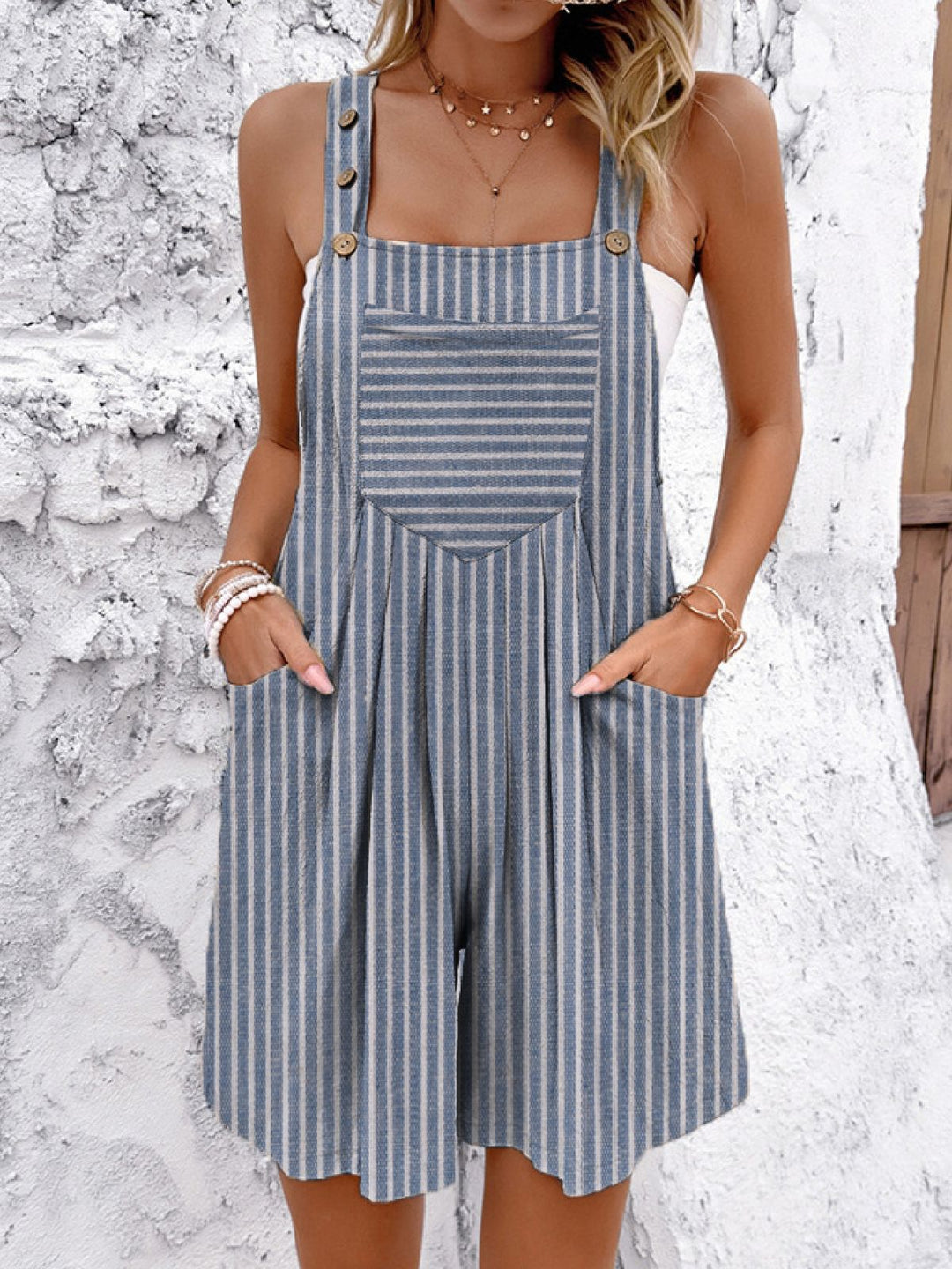 Damen Overall mit Taschen und Knopfdetails EB