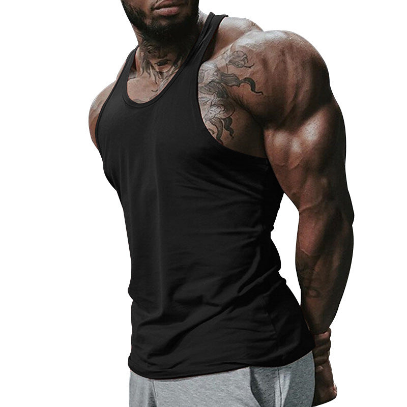 Herren atmungsaktives Fitness Tanktop mit Racerback-Design und körperbetontem Schnitt EB