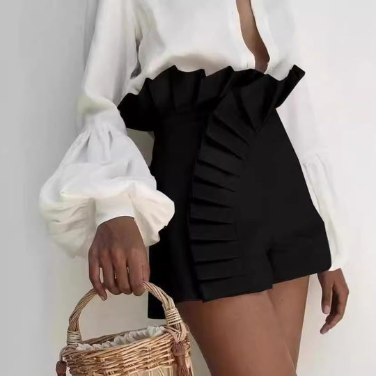 Damen Rüschenshorts mit asymmetrischem Schnitt EB