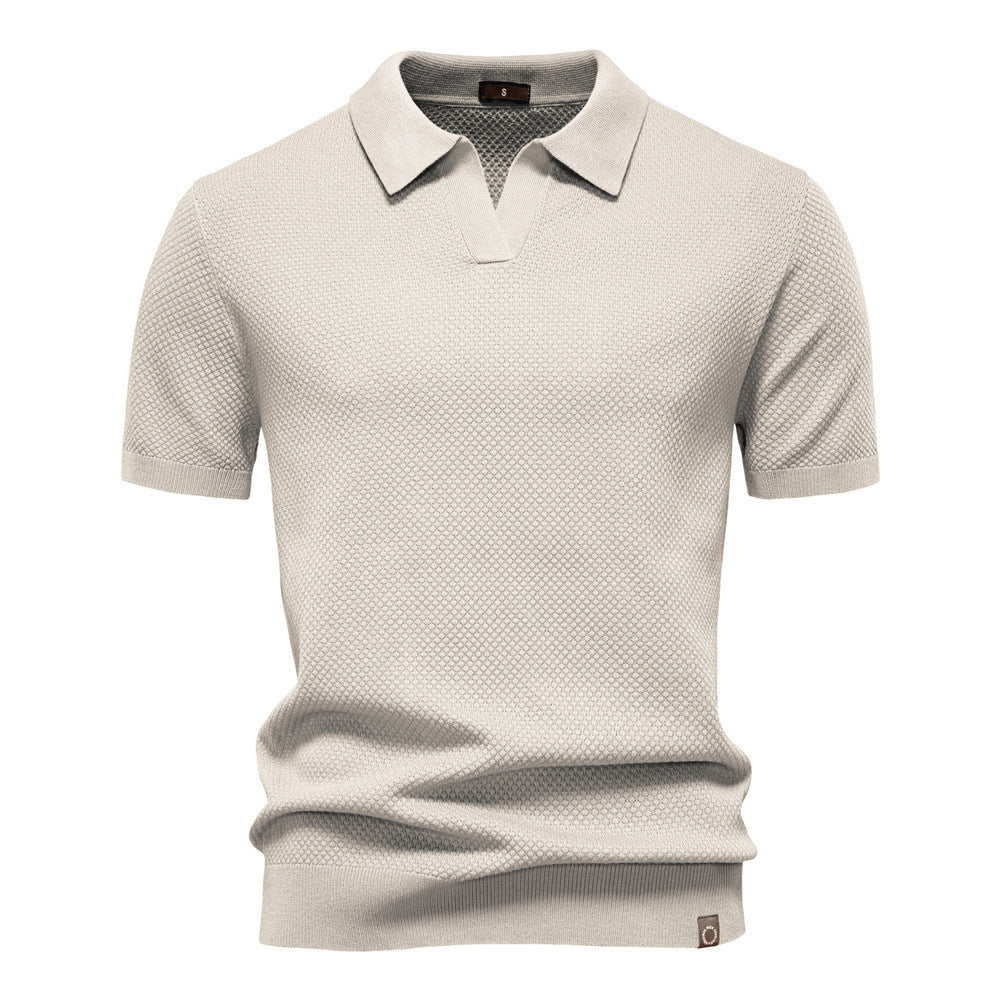 Herren Kurzärmliges Polo-Shirt mit strukturiertem Design EB