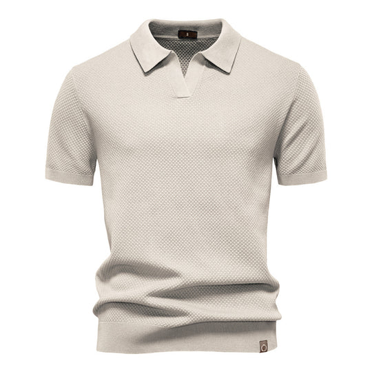 Herren Kurzärmliges Polo-Shirt mit strukturiertem Design EB