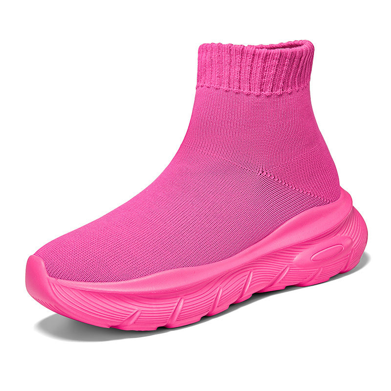 Damen Strick-Sneaker mit hohem Schaft und flexibler Sohle EB