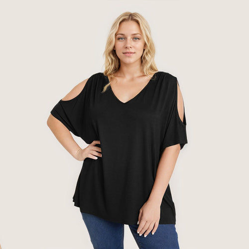 Damen Oversized T-Shirt mit Schulterauschnitten EB