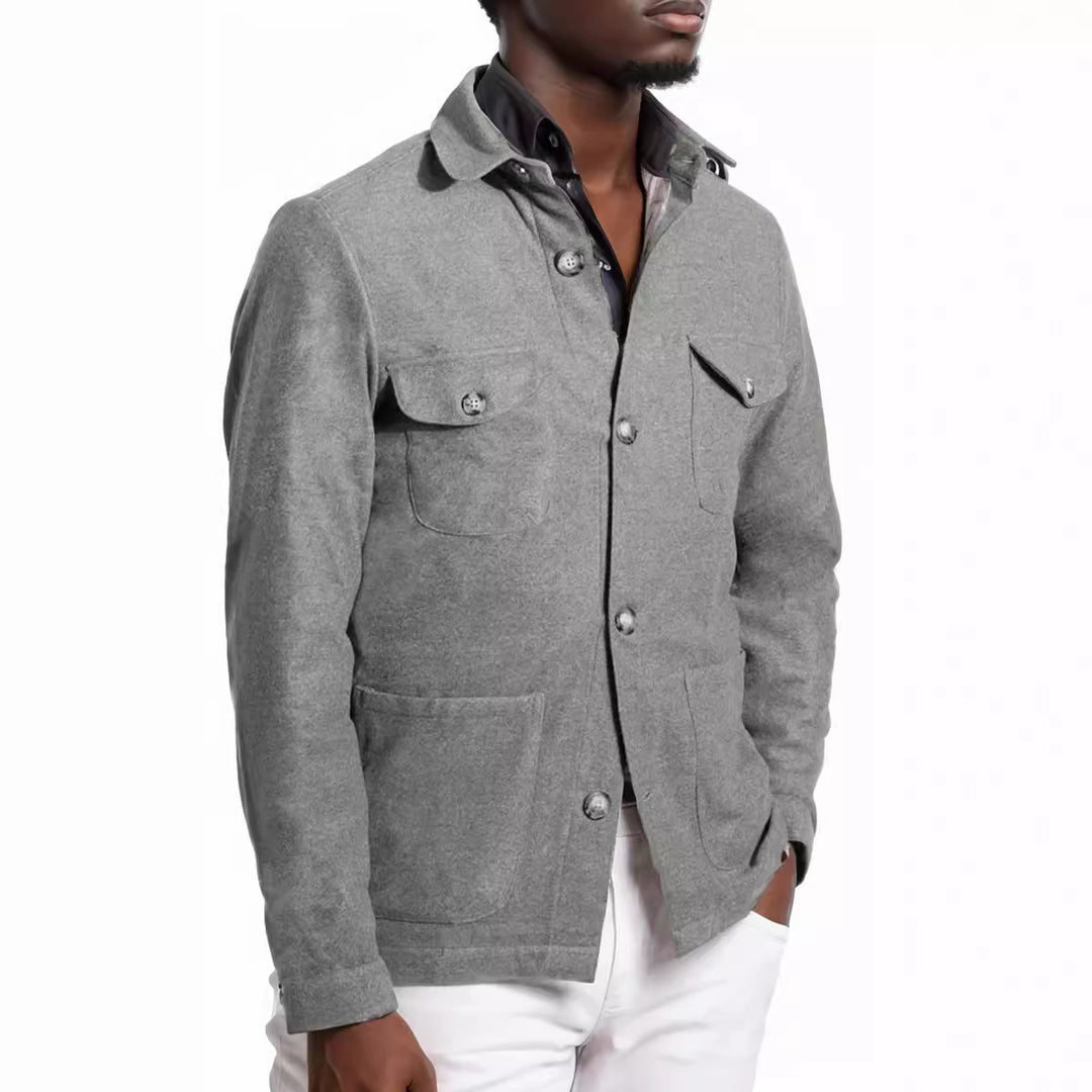 Herren zeitlose Utility-Jacke mit praktischen Taschen und Stehkragen EB