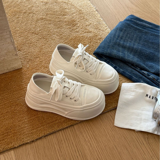 Damen Plateau-Sneaker aus hochwertigem Material mit atmungsaktiver Sohle EB