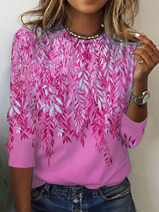 Damen Langarmshirt mit lebhaftem Blumenmuster EB