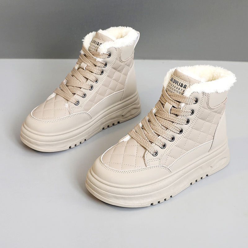 Damen warme gefütterte High-Top Sneakers EB