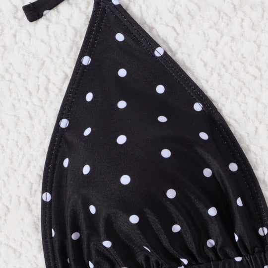 Damen Bikini-Set mit verspieltem Polka-Dot-Muster und verstellbaren Trägern EB