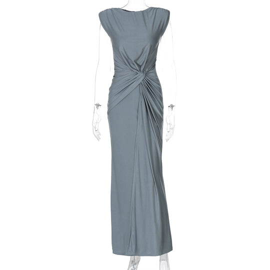 Damen Elegantes Wickelmaxikleid mit raffiniertem Drapierungselement EB