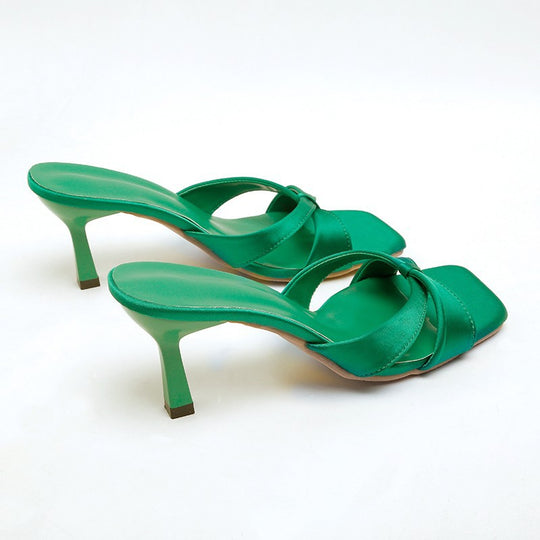 Damen Slingback-High-Heels mit elegantem Knoten-Design und komfortablem Absatz EB
