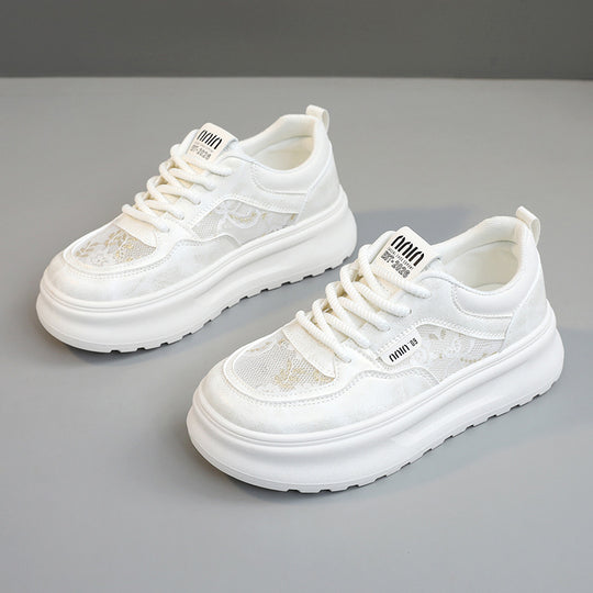 Damen Chunky Sneakers mit luftiger Mesh-Oberfläche und komfortabler Dämpfung EB