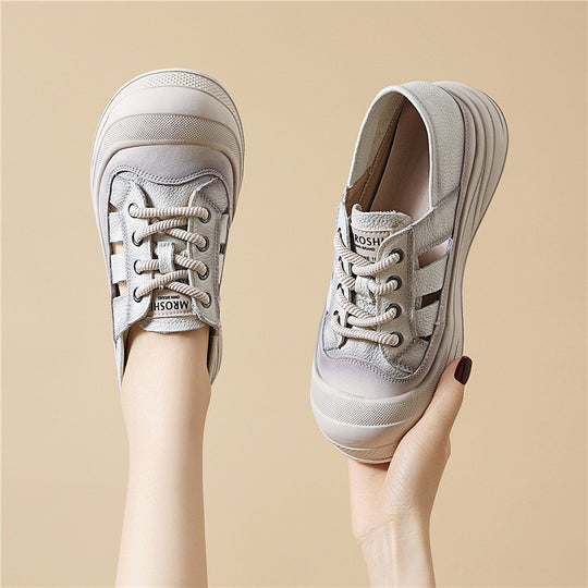 Damen modische Plateausneaker mit atmungsaktivem Obermaterial EB