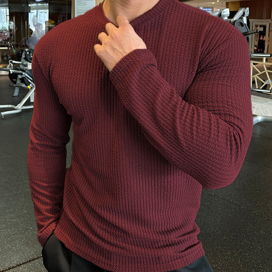 Herren Langarmshirt mit strukturiertem Gewebe EB
