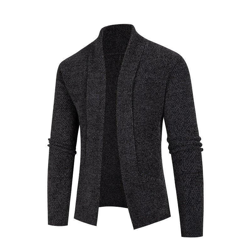Herren Strickjacke mit modernem Schalkragen und feinem Strukturmuster EB