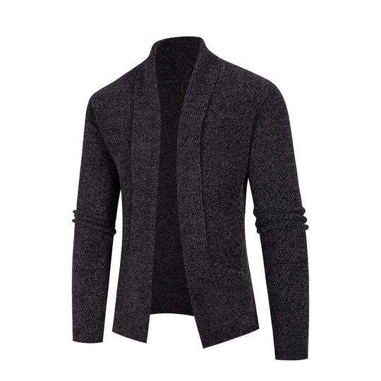 Herren Strickjacke mit modernem Schalkragen und feinem Strukturmuster EB