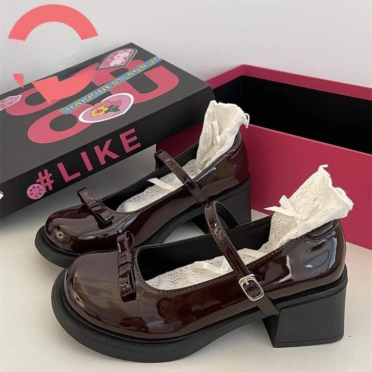 Damen Modische Mary Jane Pumps mit auffälliger Schnalle und bequemem Absatz EB