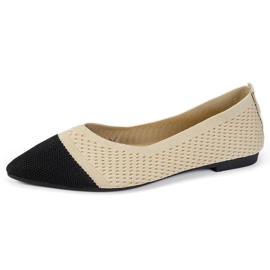 Damen Ballerinas mit kreativem Hahnentrittmuster und flexiblem Fußbett EB