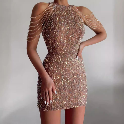 Damen Glitzerndes Abendkleid EB
