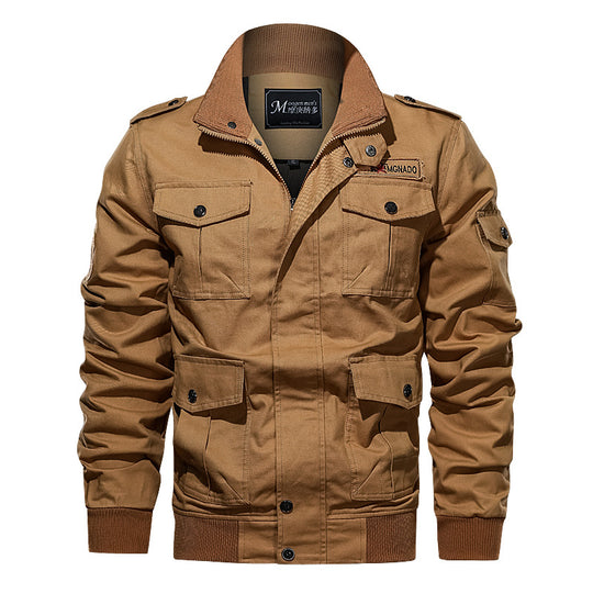 Herren  robuste Fieldjacke mit Mehrfachtaschen, gesteppter Innenleiste und Rippbündchen EB