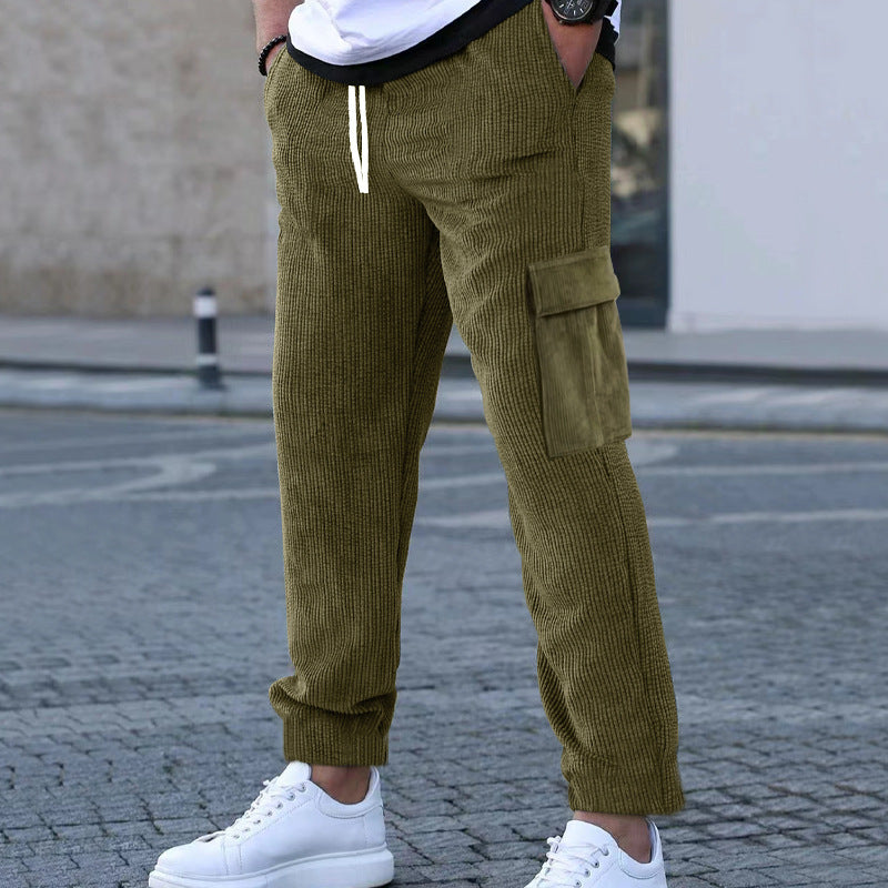 Damen lässige Freizeithose mit praktischen Cargo-Taschen und elastischem Bund EB