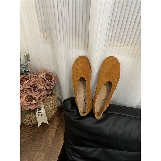 Damen elegante Slipper aus weichem Veloursleder EB