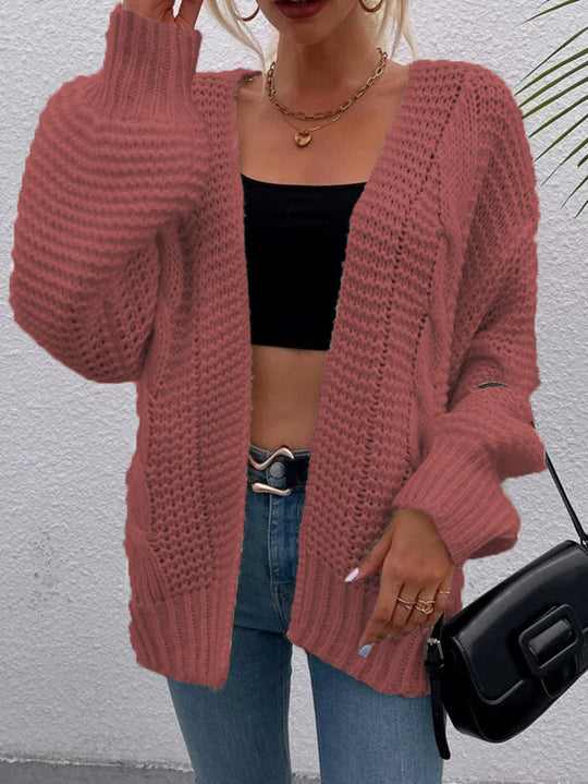Damen Grobstrickjacke mit lässigem Schnitt und tiefen Taschen EB