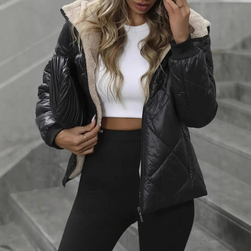 Damen gesteppte Winterjacke mit kuscheligem Fleece EB