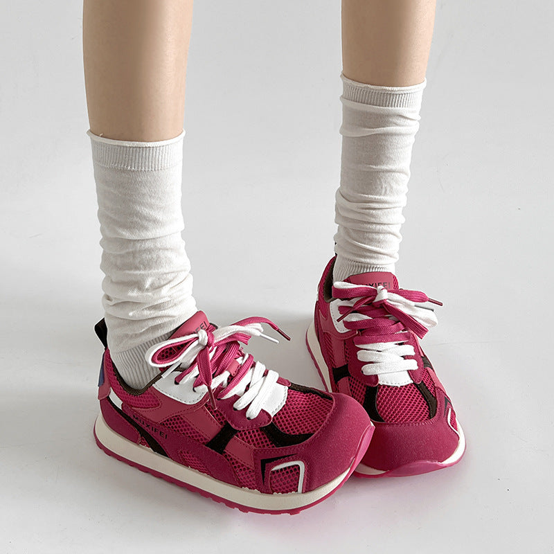 Damen Sportliche Sneakers mit atmungsaktiven Mesh-Einsätzen und rutschfester Sohle EB