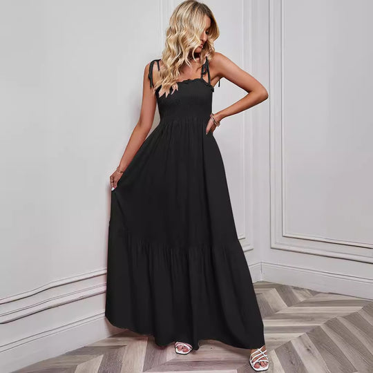 Damen Maxikleid mit schmalem Oberteil und luftiger Rockpassform EB