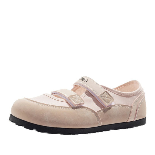Damen Komfortable Ballerinas mit verstellbarem Riemen und rutschfester Sohle EB