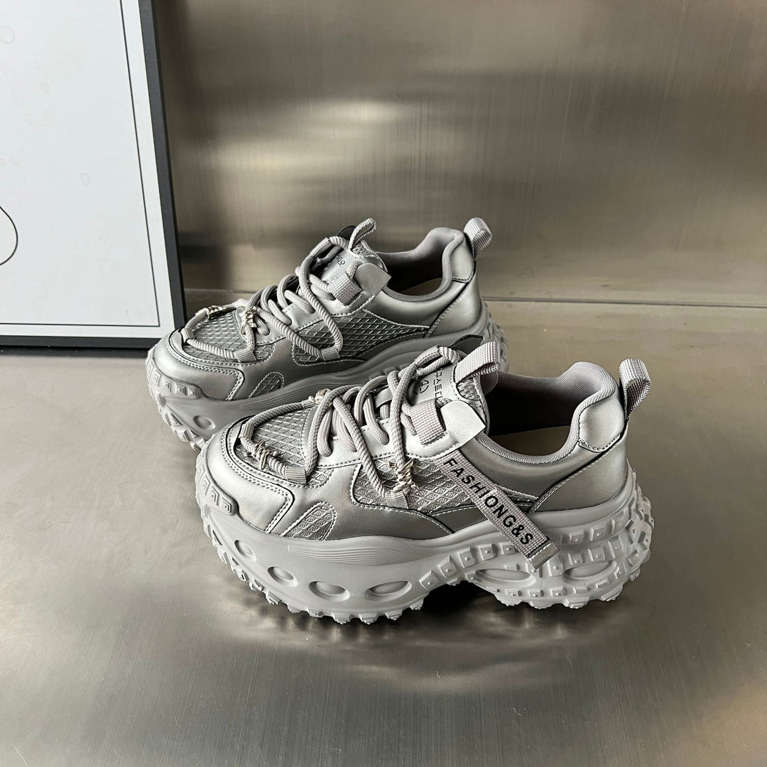 Damen Sportliche Chunky Sneakers mit texturiertem Obermaterial und stabiler Laufsohle EB