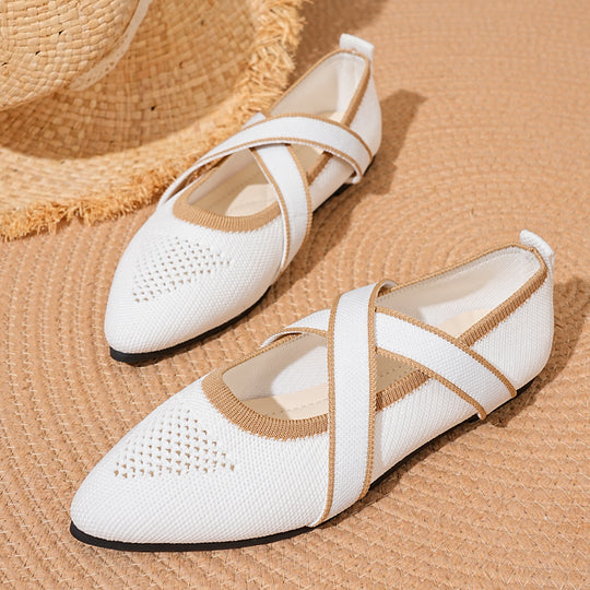 Damen Spitzenschuhe mit gekreuztem Riemendesign und atmungsaktivem Obermaterial EB