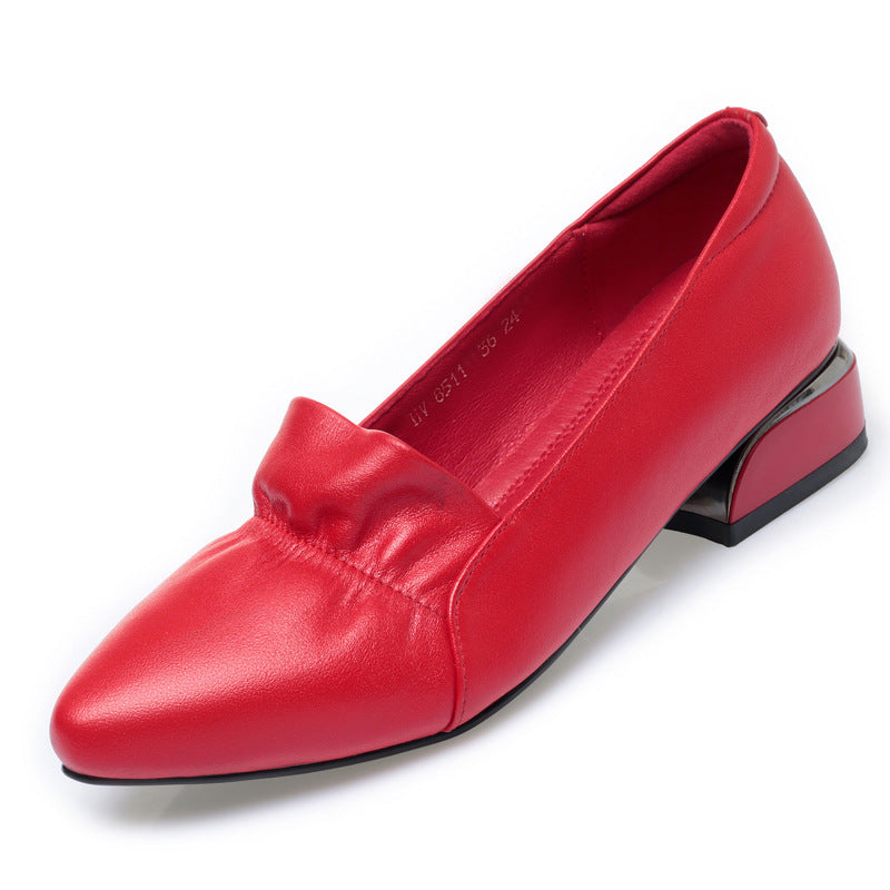 Damen Elegante Ballerinas mit elastischem Plateau und modischer Raffung EB