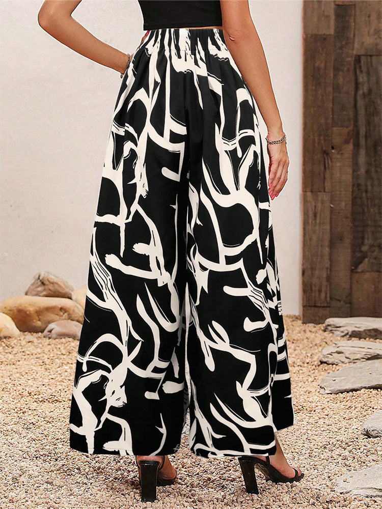 Damen Palazzohosen mit floralem Muster EB