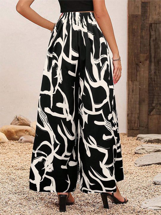 Damen Palazzohosen mit floralem Muster EB