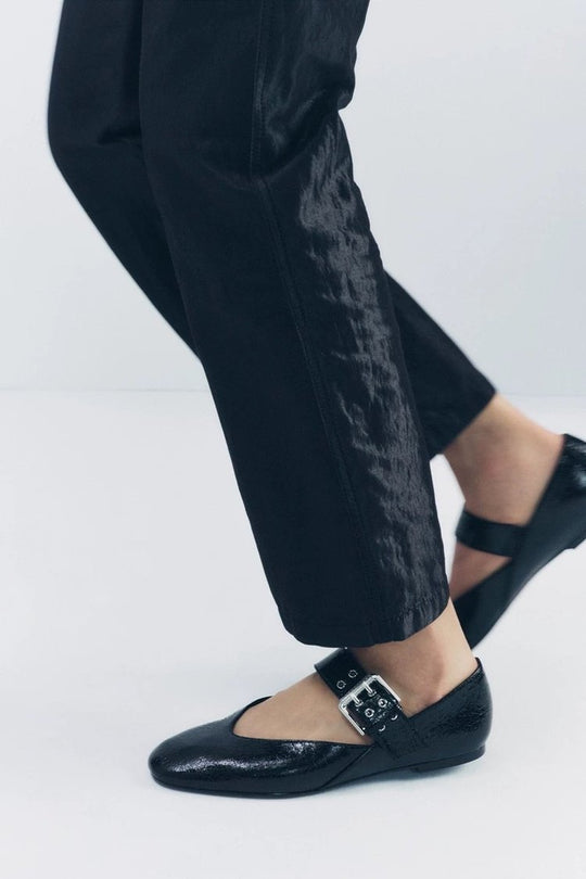 Damen Elegante Ballerinas im Leopardenmuster mit modischer Schnalle EB