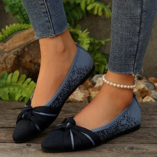 Damen Elegante Ballerinas mit dekorativem Knoten EB