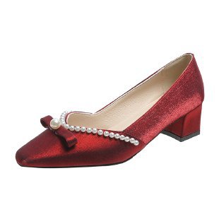 Damen elegante Pumps mit dekorativer Perlenverzierung EB
