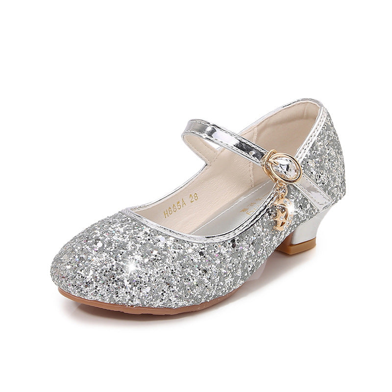 Mädchen Ballerina-Schuhe mit verstellbarem Riemen und Glitzer-Detail EB