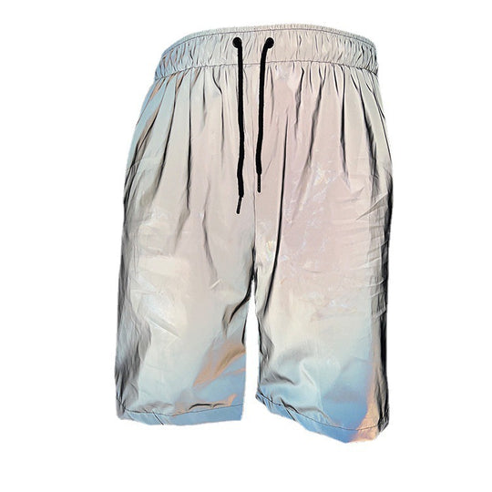 Damen Sportliche Shorts mit reflektierendem Effekt und elastischem Bund EB