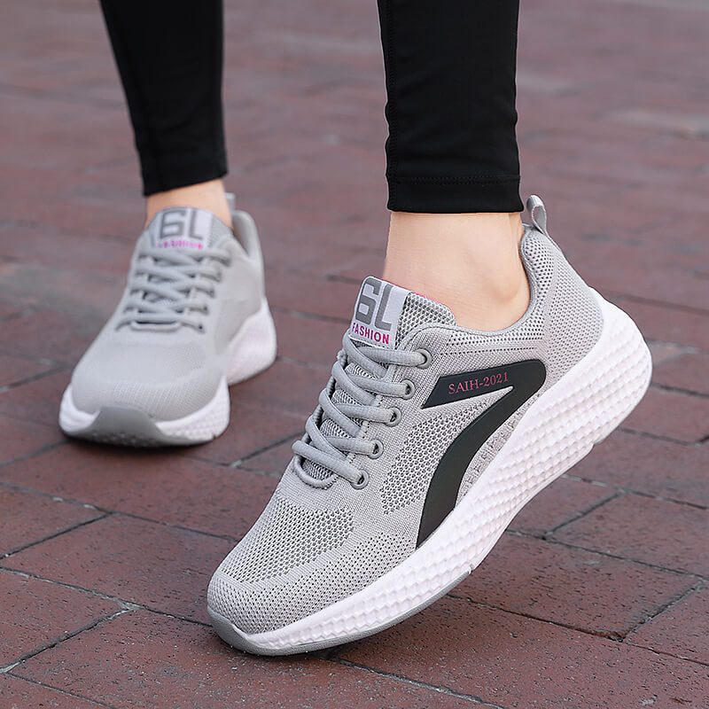 Damen nan nahtloser Strick-Sneaker mit elastischem Einstieg, Waben-Zwischensohle und anatomischem Komfortfußbett EB